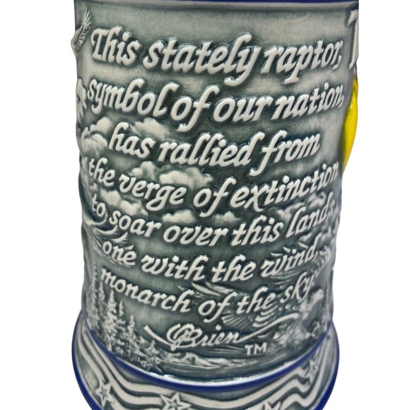 Beer Stein Mug American The Bald Eagle Ceramarte Tom O'Brien's 2000 VINTAGE - Picture 6 of 10